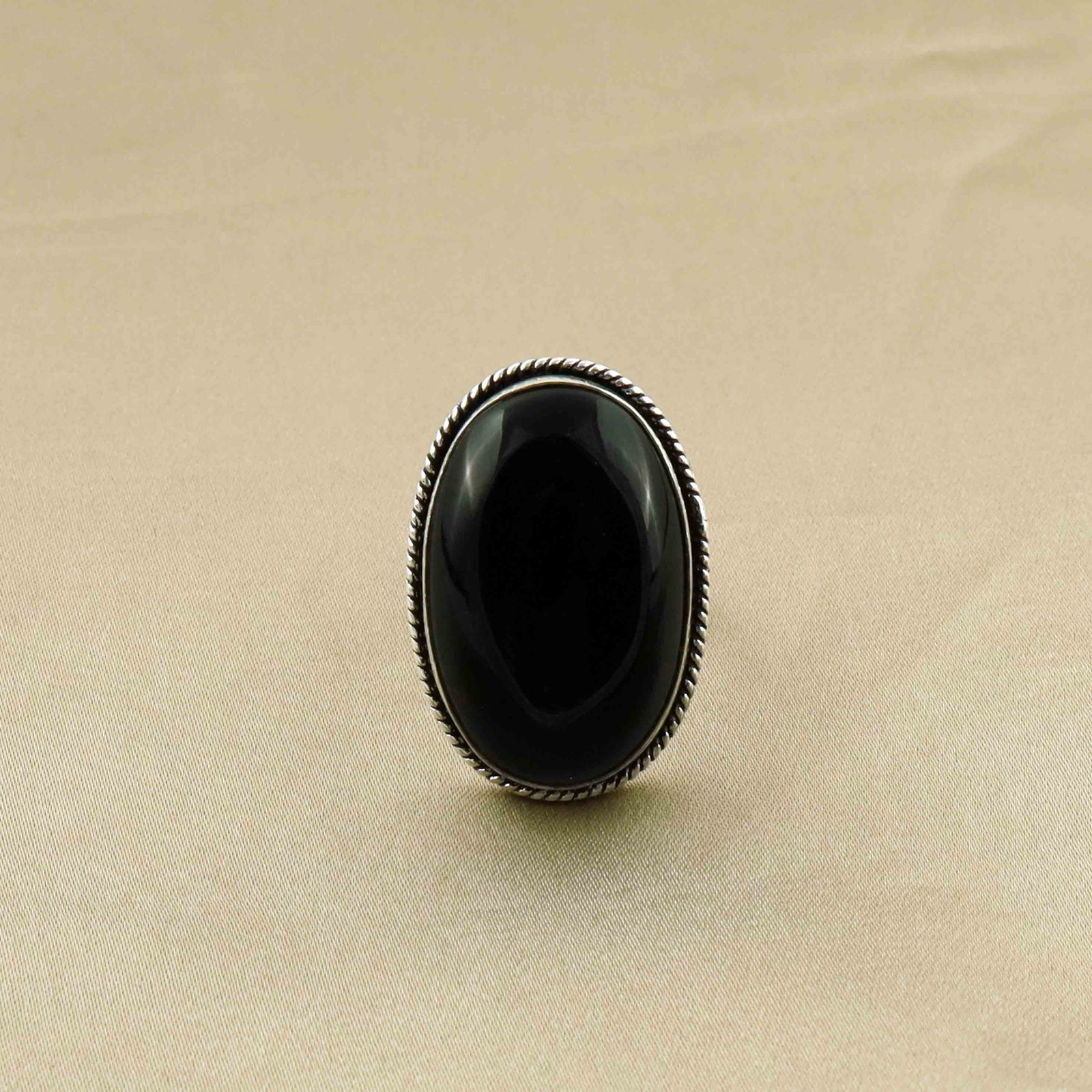 Natural Black Onyx Sterling Silver Plated Handmade Ring - 8MM: Product ID: 260528135547 Product - Handmade Silver Plated Ring Metal - 92.5 Sterling Silver Plated Ring Size - 8MM Gemstone - Black Onyx Gemstone Origin - India Gemstone Size - 3X2 CM Gemstone Shape -