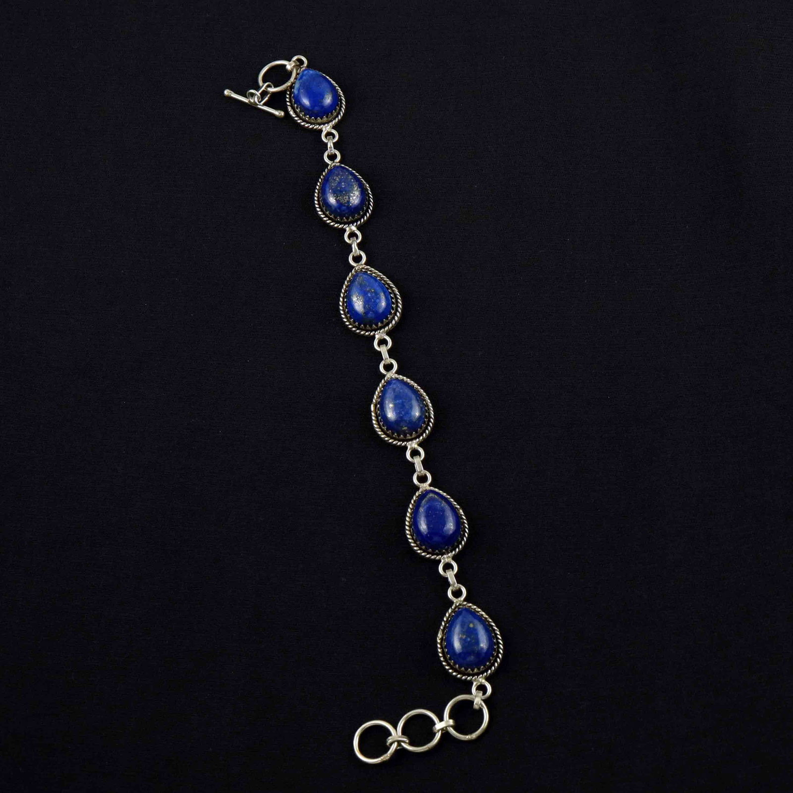 Natural Lapis Lazuli Sterling Silver Plated Handmade Bracelet: Product ID: 260524115151 Product - Handmade Silver Plated Bracelet Metal - 92.5 Sterling Silver Plated Bracelet Length - 6 Inch + 2 Inch Gemstone - Lapis Lazuli Gemstone Size -12X16 ( 6 Stone) Gemston