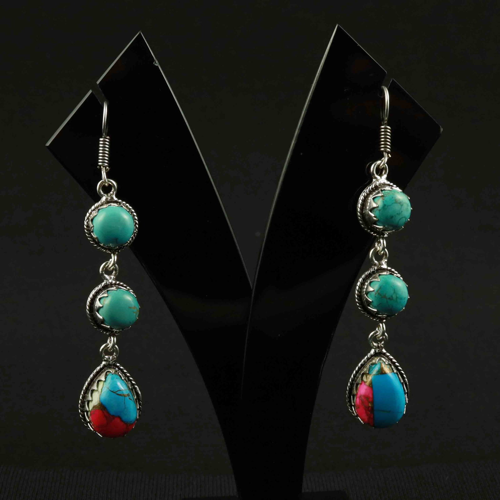 Natural Cotton Candy Sterling Silver Plated Handmade Stud Earring: Product ID: 260522162719 Product - Handmade Silver Plated Stud Earring Metal - 92.5 Sterling Silver Plated Earring Type - Stud Gemstone - Cotton Candy Agate Gemstone Origin - United States Gemstone Si