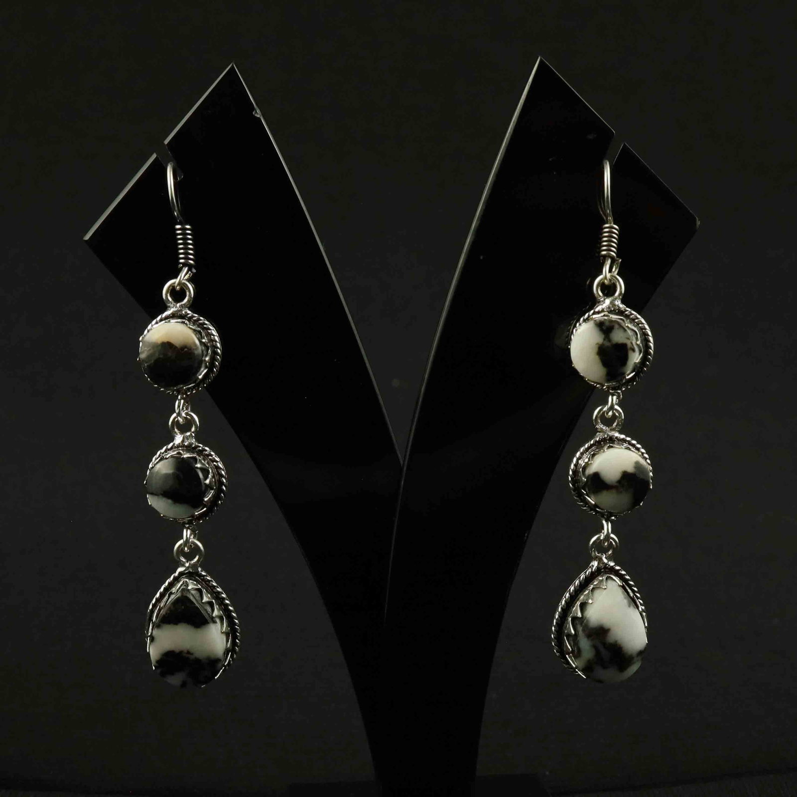 Natural Zebra Jasper Sterling Silver Plated Handmade Stud Earring: Product ID: 260522163050 Product - Handmade Silver Plated Stud Earring Metal - 92.5 Sterling Silver Plated Earring Type - Stud Gemstone - Zebra Jasper Gemstone Origin - Africa Gemstone Size - 10X14 MM