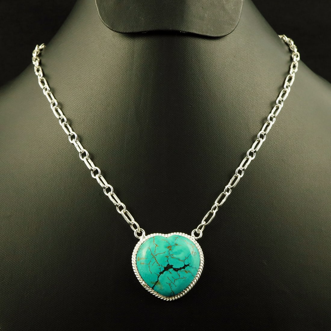 Natural Turquoise 2 Micron Sterling Silver Plated Handmade Heart Necklace: Product ID: 260728171128 Product - Handmade Silver Plated Pendant Necklace Metal - 92.5 2 Micron Sterling Silver Plated Necklace Pendant Length - 18 Inch Gemstone - Turquoise Gemstone Origin - Tibet G