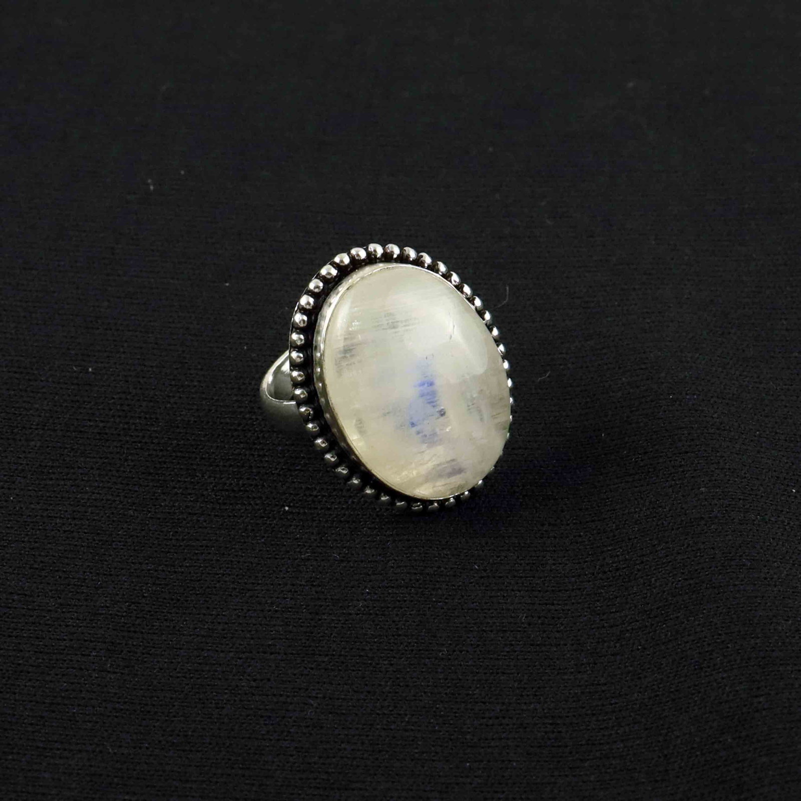 Natural Rainbow Moonstone Sterling Silver Plated Handmade Ring - 7.5MM: Product ID: 260528150247 Product - Handmade Silver Plated Ring Metal - 92.5 Sterling Silver Plated Ring Size - 7.5MM Gemstone - Rainbow Moonstone Gemstone Origin - India Gemstone Size - 2.5X2 CM Gemst
