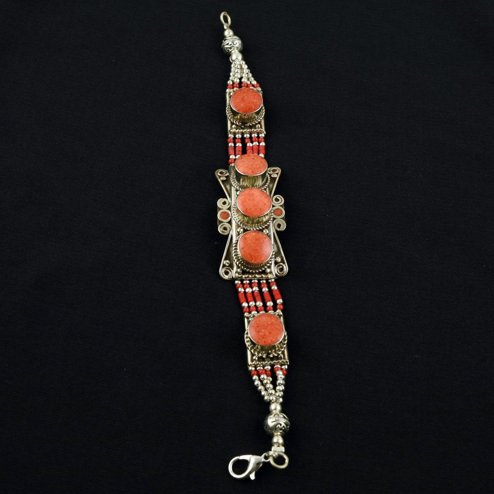 Tibetan Natural Red Coral Handmade Choker Bracelet (1 of 3)