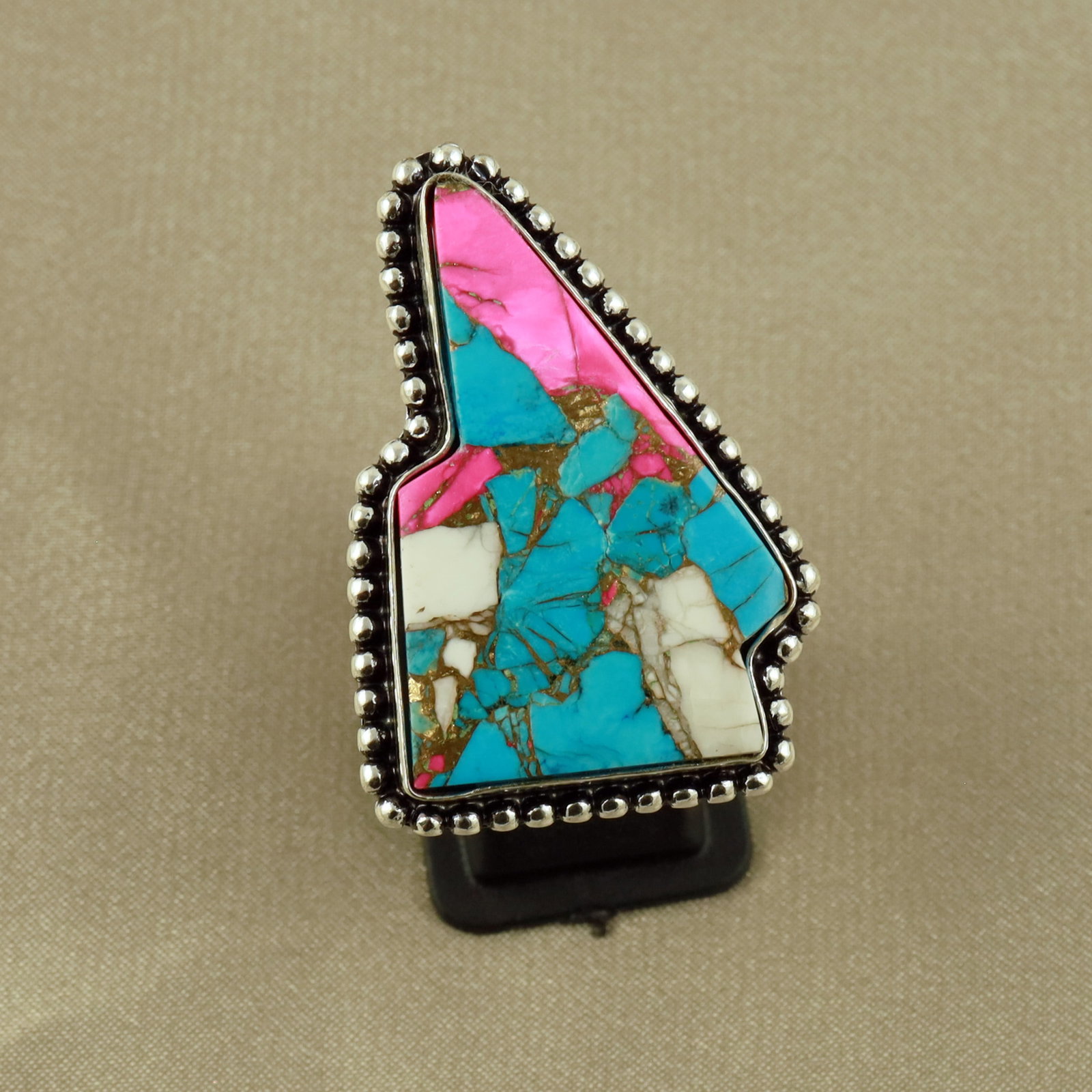 Natural Cotton Candy Sterling Silver Plated Handmade Ring - 9MM: Product ID: 260519151623 Product - Handmade Silver Plated Ring Metal - 92.5 Sterling Silver Plated Ring Size - 9MM Gemstone - Cotton Candy Gemstone Origin - United States Gemstone Size - 3.5X2.5 CM Ge