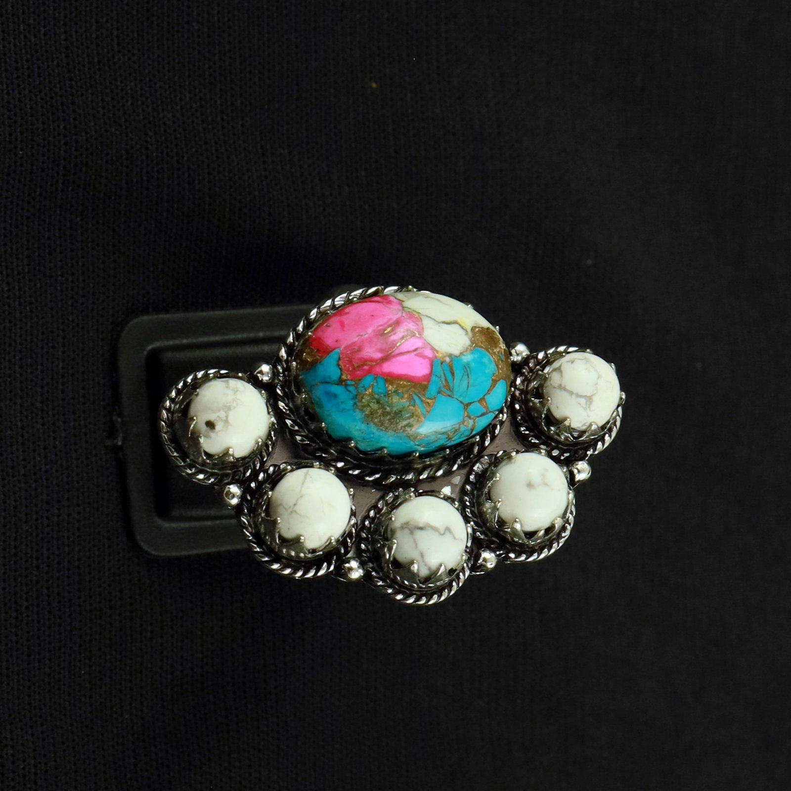 Natural Cotton Candy Sterling Silver Plated Handmade Ring - 9MM: Product ID: 260519141242 Product - Handmade Silver Plated Ring Metal - 92.5 Sterling Silver Plated Ring Size - 9MM Gemstone - Cotton Candy Gemstone Origin - United States Gemstone Size - 12X16 MM ( 1 