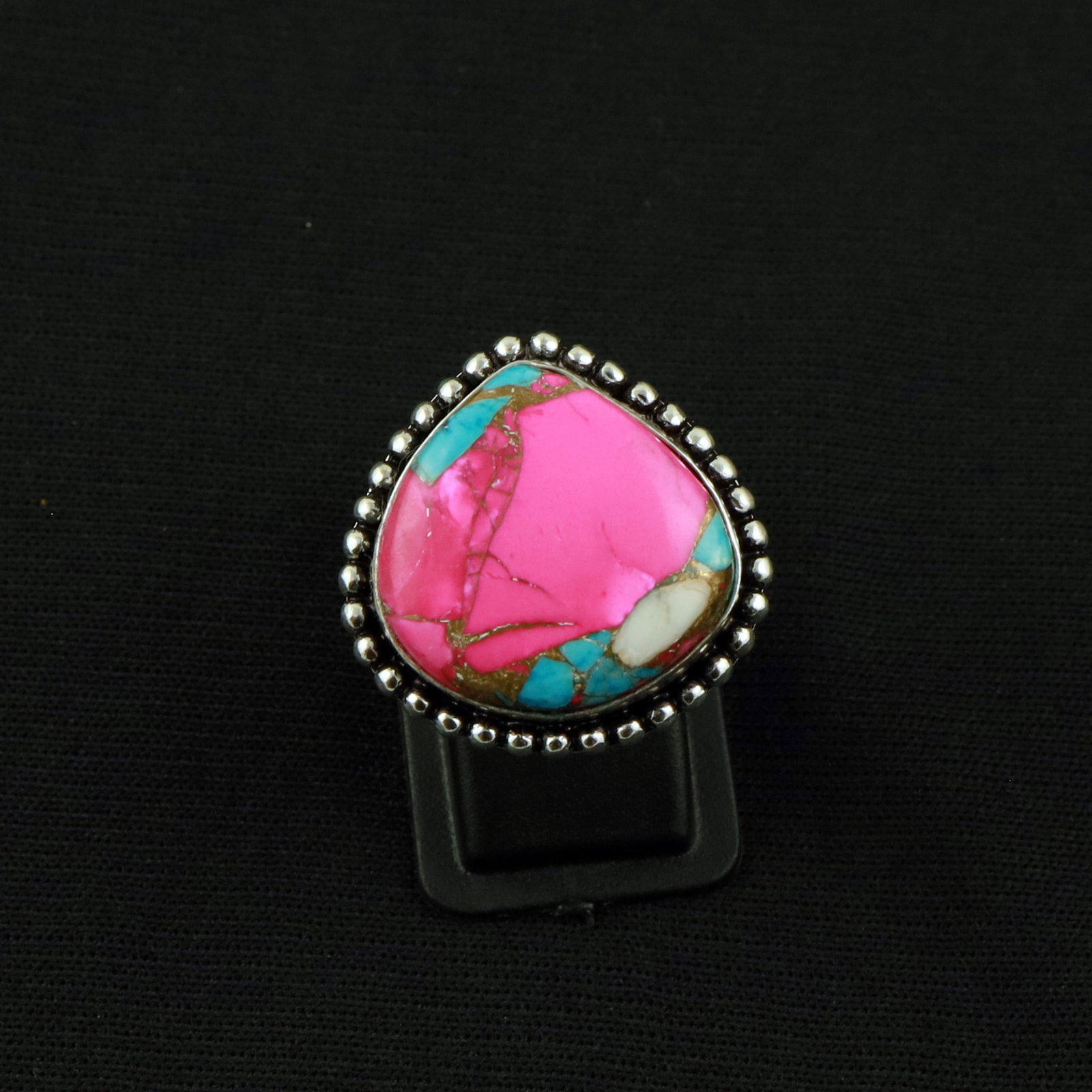 Natural Cotton Candy Sterling Silver Plated Handmade Ring - 7MM: Product ID: 260519142444 Product - Handmade Silver Plated Ring Metal - 92.5 Sterling Silver Plated Ring Size - 7MM Gemstone - Cotton Candy Gemstone Origin - United States Gemstone Size - 2X2 CM Gemsto