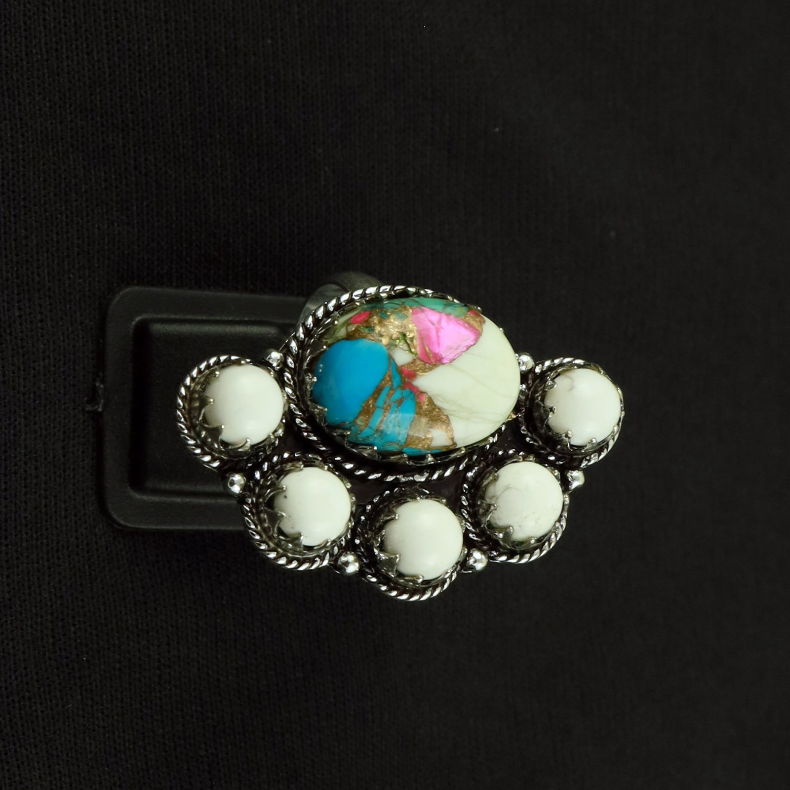 Natural Cotton Candy Silver Plated Handmade Ring - 8.5MM: Product ID: 260519141554 Product - Handmade Silver Plated Ring Metal - 92.5 Sterling Silver Plated Ring Size - 8.5MM Gemstone - Cotton Candy Gemstone Origin - United States Gemstone Size - 12X16 MM ( 
