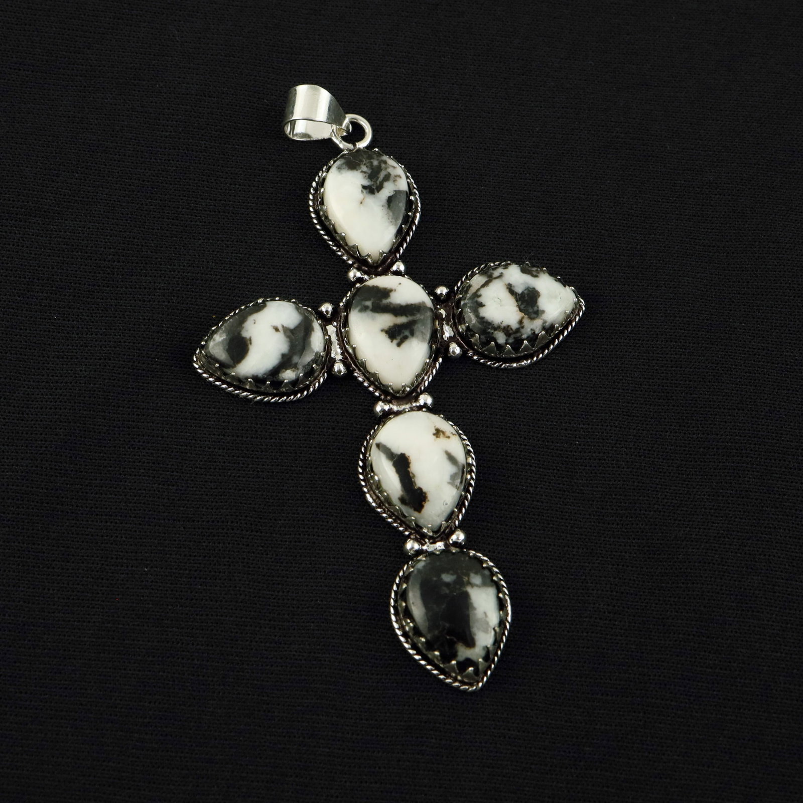 Natural Zebra Jasper Sterling Silver Plated Handmade Cross Pendant: Product ID: 260519131046 Product - Handmade Silver Plated Pendant Metal - 92.5 Sterling Silver Plated Pendant Size - 3.5x2 Inch Gemstone - Zebra Jasper Gemstone Origin - Africa Gemstone Size - 12x16 M