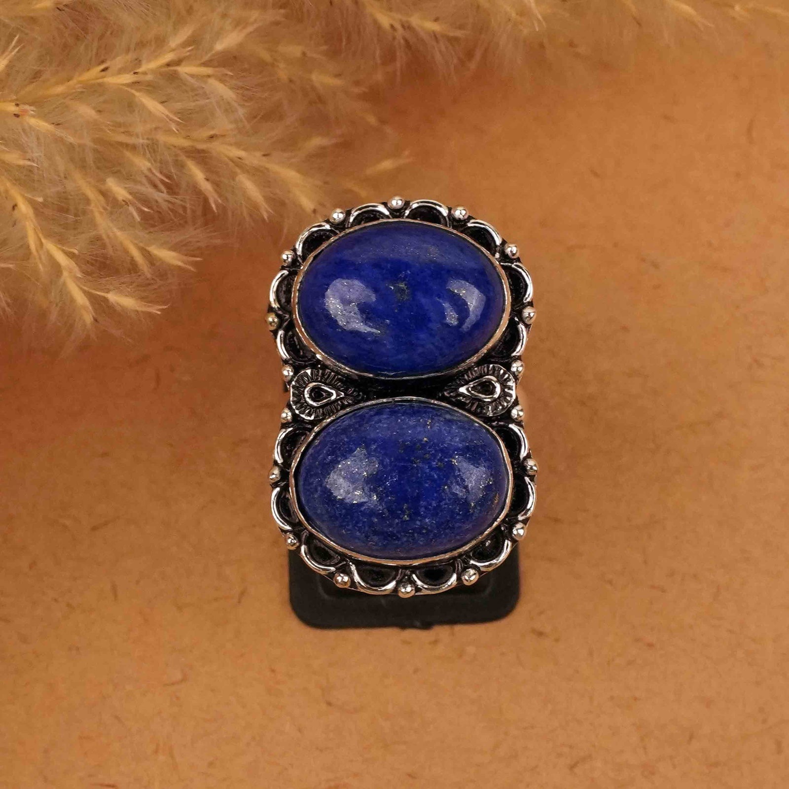 Natural Lapis Lazuli Sterling Silver Plated Handmade Ring - 7.5MM: Product ID: 260412143713 Product - Handmade Silver Plated Ring Metal - 92.5 Sterling Silver Plated Ring Size - 7.5MM Gemstone - Lapis Lazuli Gemstone Origin - Afghanistan Gemstone Size - 12X16 MM ( 2 