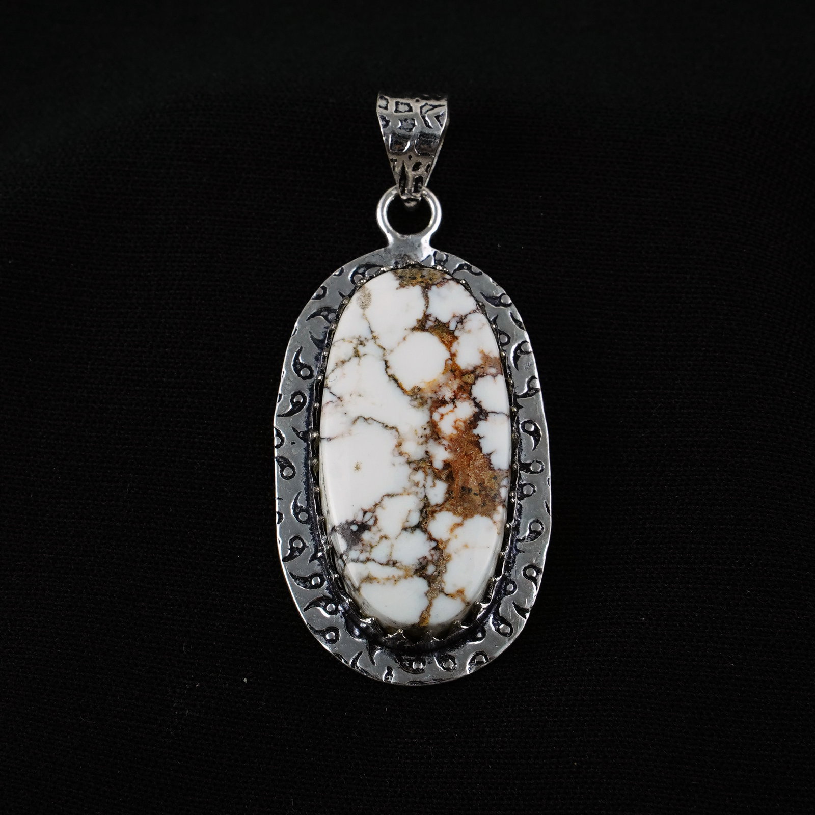 Natural Wild Horse Sterling Silver Plated Handmade Pendant: Product ID: 260404212036 Product - Handmade Silver Plated Pendant Metal - 92.5 Sterling Silver Plated Pendant Size - 3.5x2 CM Gemstone - Wild Horse Gemstone Origin - United States Gemstone Shape - Ova