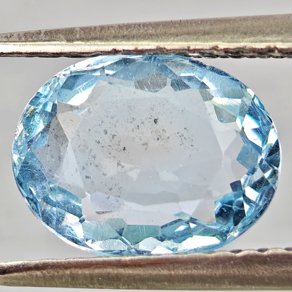 Natural Light Blue Aquamarine Gemstones 1.49 Ct. Oval Shape 8.5 x 6.7 Mm.: Product ID: 800812389 Product Name: Natural Aquamarine Weight: 1.49 CT. Size: 8.5 x 6.7 x 3.8 MM. Shape: Oval Shape Color: Light Blue Clarity:VSI Luster: Good Gems Origin: Brazil Treatment: Unheated C