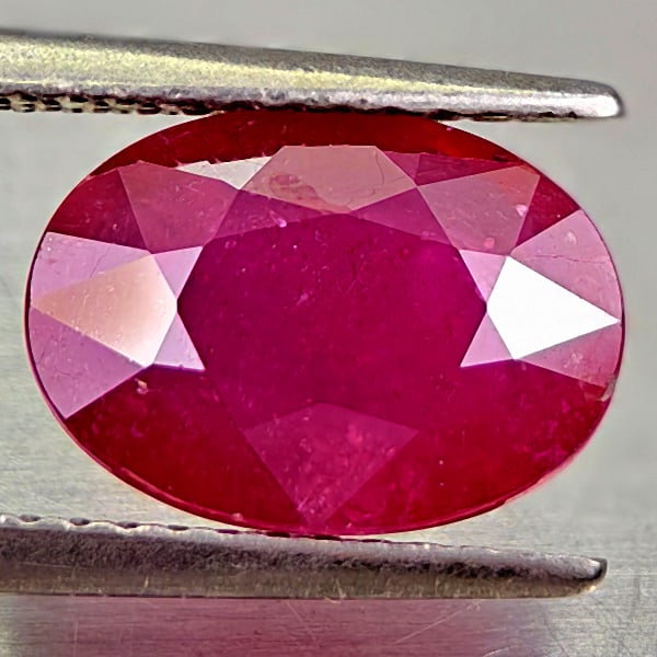 Natural Red Ruby Gemstones 3.13 Ct. Oval Shape 10.4 x 7.7 Mm.: Product ID: 805935111 Product Name: Natural Ruby Weight: 3.13 CT. Size: 10.4 x 7.7 x 3.9 MM. Shape: Oval Color: Red Clarity:SI Luster: Good Gems Origin: Madagascar Treatment: Heated (Lead-glass fillin
