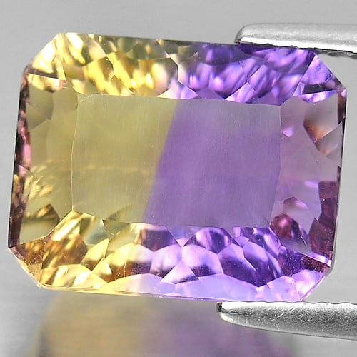 Natural Bi Color Ametrine Gemstones 6.92 Ct. Clean Octagon Millennium Cut 12.8 x 10 Mm. (1 of 3)