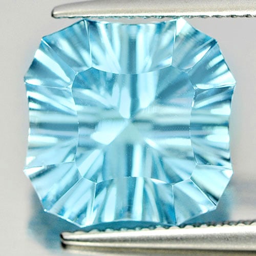 Natural Blue Topaz Gemstones 8.56 Ct. Clean Fancy Shape 12 x 11.9 Mm. (1 of 3)