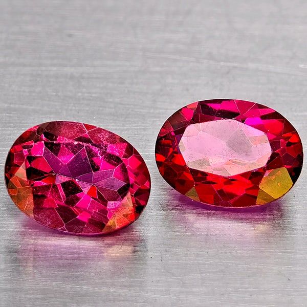 Natural Pink Topaz Gemstones 2.99 Ct. 2 Pcs. Oval Shape 8.2 x 6.2 Mm. (1 of 3)