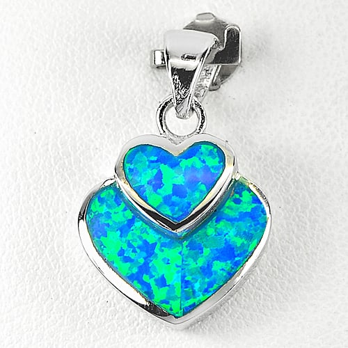 925 Sterling Silver Pendant Jewelry with Heart Created Multi Color Blue Opal 3.45 Grams: Product ID: 280130032 Product Type: 925 Sterling Silver Fine Jewelry Jewelry Weight: 3.45 Grams. Gemstones Color: Multi-Color Metal: Solid Silver 92.5%. Gemstone Detail: Created Multi Color Blue Opal 