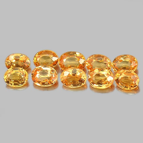 Natural Spessartine Garnet Gemstones 2.68 Ct. 10 Pcs. Oval Shape 4 x 3 Mm.: Product ID: 802935269 Product Name: Natural Spessartine Weight: 2.68 CT. Size: 4 x 3 x 2 MM. Shape: Oval Color: Orange Clarity:VS Luster: Very Good Gems Origin: Namibia Treatment: Unheated Crystal Str