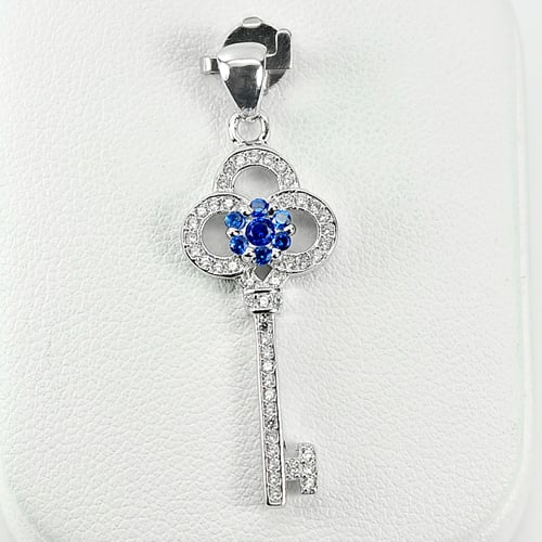 925 Sterling Silver Pendant Jewelry 1.80 Grams Key And Flower Design: Product ID: 280530238 Product Type: 925 Sterling Silver Fine Jewelry Jewelry Weight: 1.80 Grams. Gemstones Color: Silver Metal: Solid Silver 92.5%. Gemstone Detail: About 1.80 Grams. Round Blue CZ Siz