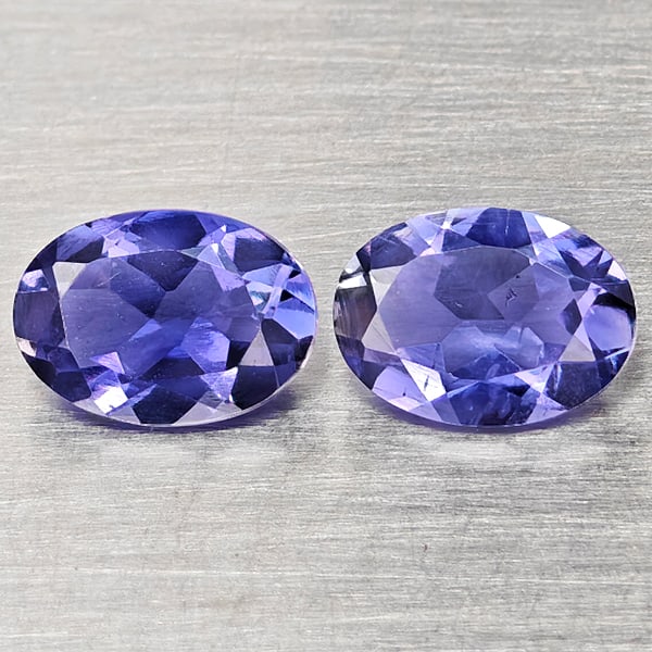Natural Violetish Blue Iolite Gemstones 1.24 Ct. 2 Pcs Oval Shape 7.1 x 5.1 Mm: Product ID: 803804849 Product Name: Natural Iolite Weight: 1.24 CT. Size: 7.1 x 5.1 x 3.3 MM. Shape: Oval Shape Color: Violetish Blue Clarity:VSI Luster: Good Gems Origin: Madagascar Treatment: Unheat