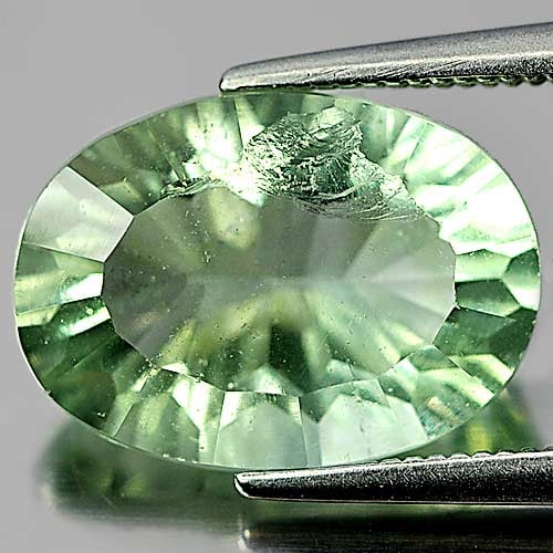 Natural Green Fluorite Gemstones 6.36 Ct. Oval Concave Cut 13.8 x 10 Mm.: Product ID: 802704676 Product Name: Natural Fluorite Weight: 6.36 CT. Size: 13.8 x 10 x 6.7 MM. Shape: Oval Concave Cut Color: Green Clarity:SI1 Luster: Good Gems Origin: Brazil Treatment: Unheated Cr