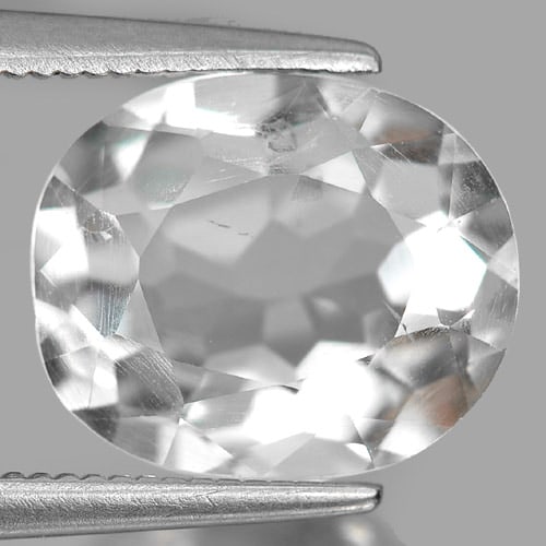 Natural White Quartz Gemstones 3.23 Ct. Oval Shape 11.1 x 9.3 Mm. (1 of 3)