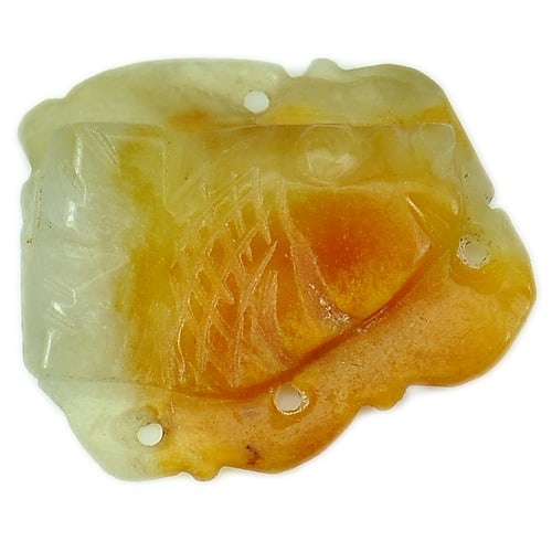 Natural Hand Made Fish Carving Honey Jade Gemstones 18.04 Ct. 25 X 22 Mm.: Product ID: 818100137 Product Name: Natural Jade Weight: 18.04 CT. Size: 25 X 22 X 5.1 MM. Shape: Fish Carving Color: Honey Clarity:Opaque Luster: Good Gems Origin: Thailand Treatment: Unheated Crysta