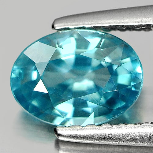Natural Blue Zircon Gemstones 1.35 Ct. Clean Oval Shape 7.2 x 5.3 Mm.: Product ID: 807710943 Product Name: Natural Zircon Weight: 1.35 CT. Size: 7.2 x 5.3 x 3.4 MM. Shape: Oval Color: Blue Clarity:IF Luster: Good Gems Origin: Cambodia Treatment: Heated Crystal Structure: