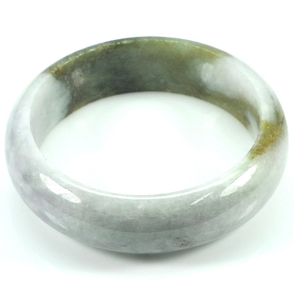 Natural Multi Color Green Jade 343.28 Ct. Bangle Round Cabochon Diameter 57 Mm.: Product ID: 819808036 Product Name: Natural Jade Weight: 343.28 CT. Size: 70 / 57 / 18 MM. Shape: Round Color: Green Clarity:Opaque Luster: Good Gems Origin: Thailand Treatment: Unheated Crystal Struc