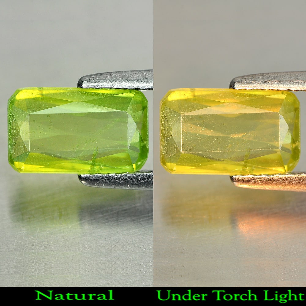Natural Green Sphene Gemstones With Rainbow Spark 1.66 Ct. Octagon Shape 9.3 x 5.7 Mm.: Product ID: 806507830 Product Name: Natural Sphene Weight: 1.66 CT. Size: 9.3 x 5.7 x 2.6 MM. Shape: Octagon Color: Green With Rainbow Spark Clarity:SI1 Luster: Adamantine Gems Origin: Madagascar Trea