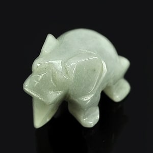 Natural Green Jade 61.37 Ct. Elephant Carving Shape 25 x 18.7 Mm.: Product ID: 819806503 Product Name: Natural Jade Weight: 61.37 CT. Size: 25 x 18.7 x 15.5 MM. Shape: Carving Elephant Color: Green Clarity:Opaque Luster: Good Gems Origin: Thailand Treatment: Unheated