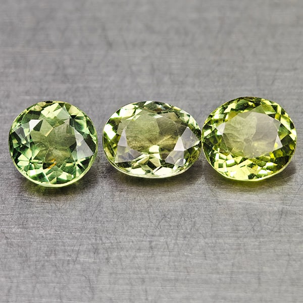 Natural Green Tourmaline Gemstones 2.15 Ct. 3 Pcs. Mixed Shape 6.3 x 5.2 Mm. (1 of 3)