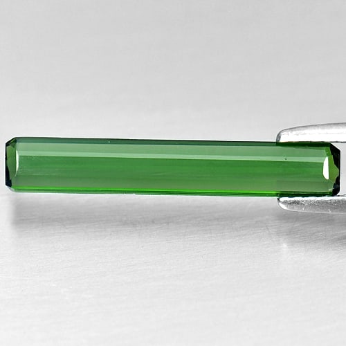 Natural Green Tourmaline Gemstone 1.45 Ct. Octagon Shape 21 x 3.6 Mm. Unheated: Product ID: 807242126 Product Name: Natural Tourmaline Weight: 1.45 CT. Size: 21 x 3.6 x 1.8 MM. Shape: Octagon Color: Green Clarity:IF Luster: Good Gems Origin: Nigeria Treatment: Unheated Crystal St
