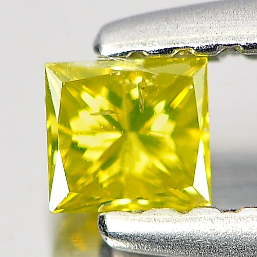 Natural Yellow Loose Diamond 0.14 Ct. Nice Color Square Princess Cut: Product ID: 802103544 Product Name: Natural Enhanced Diamond Weight: 0.14 CT. Size: 2.9 x 2.7 x 1.9 MM. Shape: Square Princess Cut Color: Yellow Clarity:SI1 Luster: Good Gems Origin: Belgium Treatment