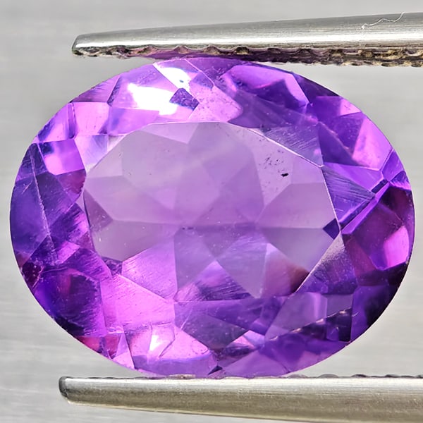 Natural Purple Amethyst Gemstones 2.83 Ct. Oval Shape 11 x 9 Mm.: Product ID: 800325525 Product Name: Natural Amethyst Weight: 2.83 CT. Size: 11 x 9 x 6 MM. Shape: Oval Color: Purple Clarity:VSI Luster: Good Gems Origin: Brazil Treatment: Unheated Crystal Structure: