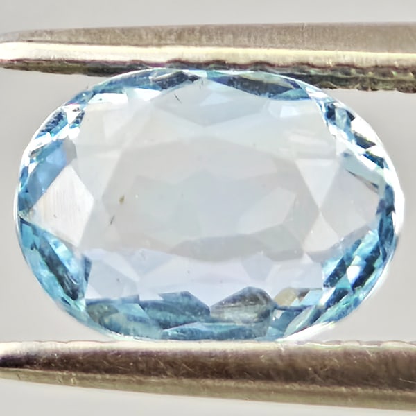Natural Baby Blue Aquamarine Gemstones 1.19 Ct. Oval Shape 8 x 6.1 Mm.: Product ID: 800812308 Product Name: Natural Aquamarine Weight: 1.19 CT. Size: 8 x 6.1 x 3.4 MM. Shape: Oval Color: Light Blue Clarity:VSI - SI1 Luster: Good Gems Origin: Brazil Treatment: Unheated Cry
