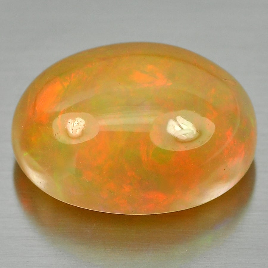 Natural Multi-Color Play Of Colour Opal Gemstones 5.78 Ct. Oval Cabochon Shape 14.6 x 11.3 Mm. (1 of 3)