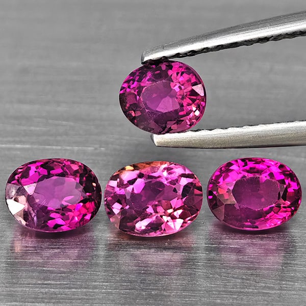 Natural Pink Tourmaline Gemstones 2.43 Ct. 4 Pcs. Oval Shape: Product ID: 807251435 Product Name: Natural Tourmaline Weight: 2.43 CT. Size: 6 x 4.6 x 3.7 to 5.4 x 4.5 x 3.5 MM. Shape: Oval Shape Color: Pink Clarity:SI1 Luster: Good Gems Origin: Nigeria Treatment