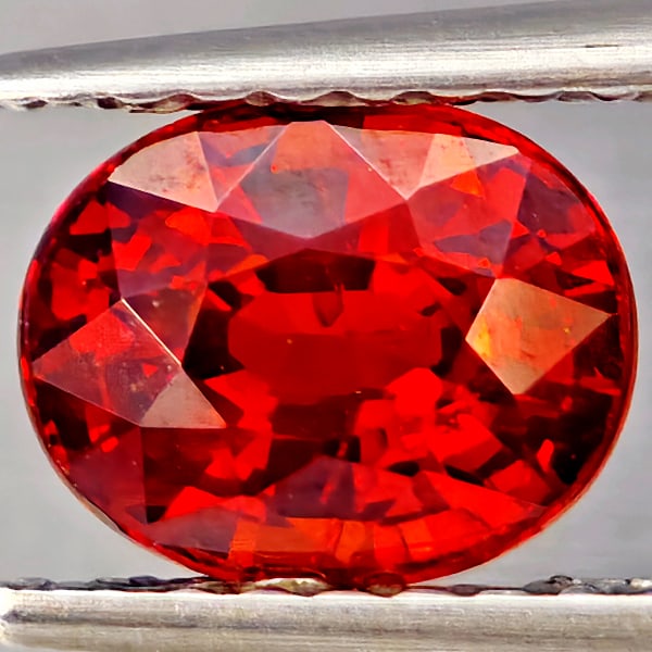 Natural Orangish Red Spessartine Garnet Gemstones 1.35 Ct. Oval Shape 6.8 x 5.5 Mm.: Product ID: 802937406 Product Name: Natural Garnet Weight: 1.35 CT. Size: 6.8 x 5.5 x 4 MM. Shape: Oval Shape Color: Orangish Red Clarity:VSI Luster: Good Gems Origin: Namibia Treatment: Unheated Crys