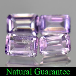 Natural Purple Amethyst Gemstones 2.06 Ct. 4 Pcs. Octagon Shape 6 x 3.9 Mm.: Product ID: 800316400 Product Name: Natural Amethyst Weight: 2.06 CT. Size: 6 x 3.9 x 2.7 MM. Shape: Octagon Color: Purple Clarity:VSI - SI1 Luster: Good Gems Origin: Brazil Treatment: Unheated Crysta