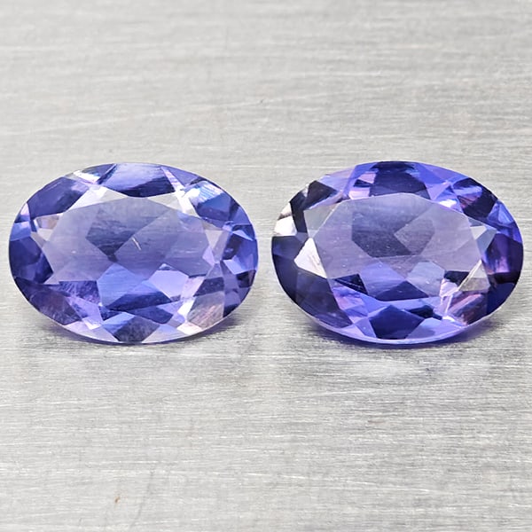 Natural Blue Iolite Gemstones 1.29 Ct. 2 Pcs. Oval Shape 7.2 x 5.1 Mm.: Product ID: 803804887 Product Name: Natural Iolite Weight: 1.29 CT. Size: 7.2 x 5.1 x 3.5 MM. Shape: Oval Shape Color: Violetish Blue Clarity:VSI Luster: Good Gems Origin: Madagascar Treatment: Unheat