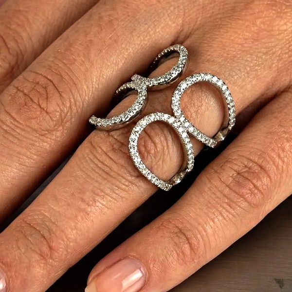 925 Sterling Silver Ring Jewelry Size 7 Design Beautiful 4.76 Grams (1 of 3)