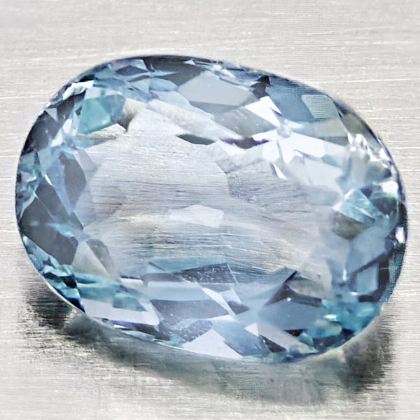 Natural Baby Blue Aquamarine Gemstones 0.94 Ct. Oval Shape 7.1 x 5.2 Mm.: Product ID: 800812063 Product Name: Natural Aquamarine Weight: 0.94 CT. Size: 7.1 x 5.2 x 3.8 MM. Shape: Oval Shape Color: Light Blue Clarity:VSI - SI1 Luster: Good Gems Origin: Brazil Treatment: Unhe