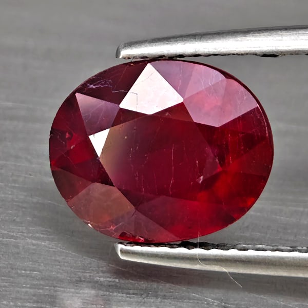 Natural Red Ruby Gemstones 5.18 Ct. Oval Shape 11 x 9 Mm.: Product ID: 805936006 Product Name: Natural Ruby Weight: 5.18 CT. Size: 11 x 9 x 5.7 MM. Shape: Oval Color: Red Clarity:VSI - SI1 Luster: Good Gems Origin: Madagascar Treatment: Heated (Lead-glass fil