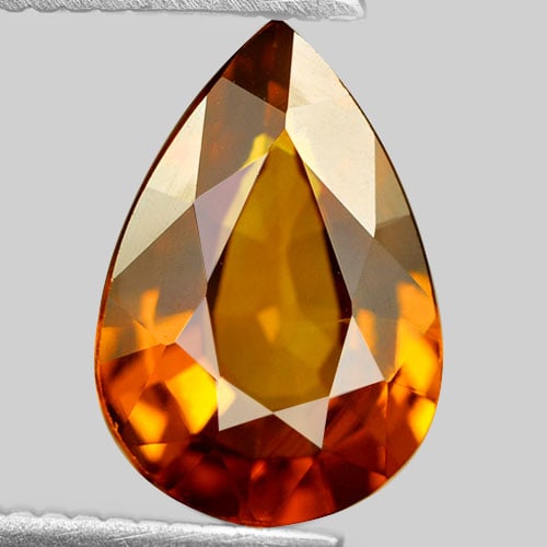 Natural Yellow Orange Sapphire Gemstone 1.73 Ct. Pear Shape 9.4 x 6.5 Mm. (1 of 3)