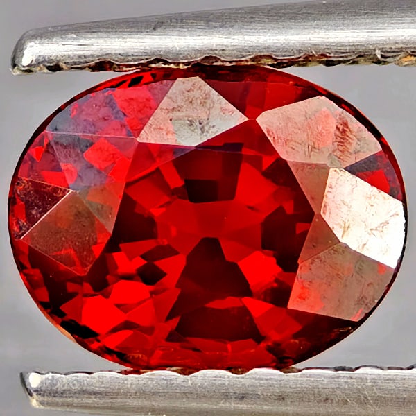 Natural Orangish Red Spessartine Garnet Gemstones 1.11 Ct. Oval Shape 6.5 x 5.2 Mm.: Product ID: 802937248 Product Name: Natural Garnet Weight: 1.11 CT. Size: 6.5 x 5.2 x 3.8 MM. Shape: Oval Shape Color: Orangish Red Clarity:VSI Luster: Good Gems Origin: Namibia Treatment: Unheated Cr
