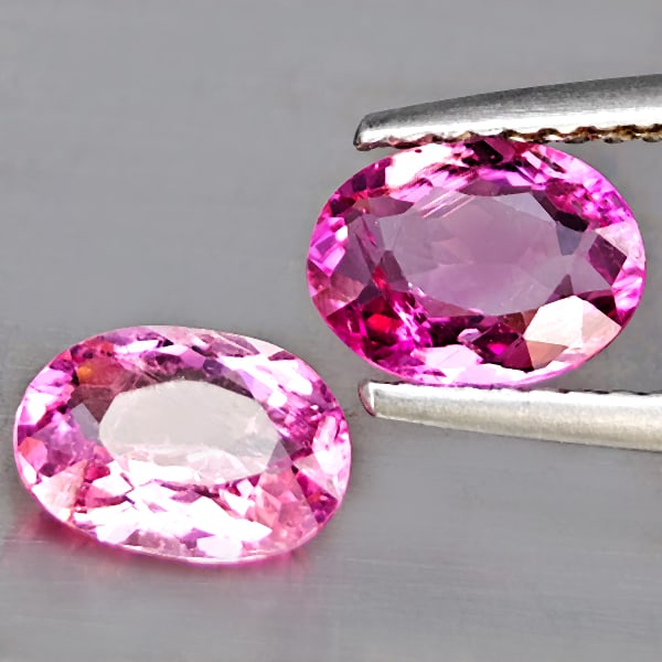 Natural Pink Tourmaline Gemstones 1.64 Ct. 2 Pcs. Oval Shape 7.4 x 5.6 Mm.: Product ID: 807251239 Product Name: Natural Gemstones Weight: 1.64 CT. Size: 7.4 x 5.6 x 3 MM. Shape: Oval Shape Color: Pink Clarity:SI1 Luster: Good Gems Origin: Nigeria Treatment: Unheated Crystal S