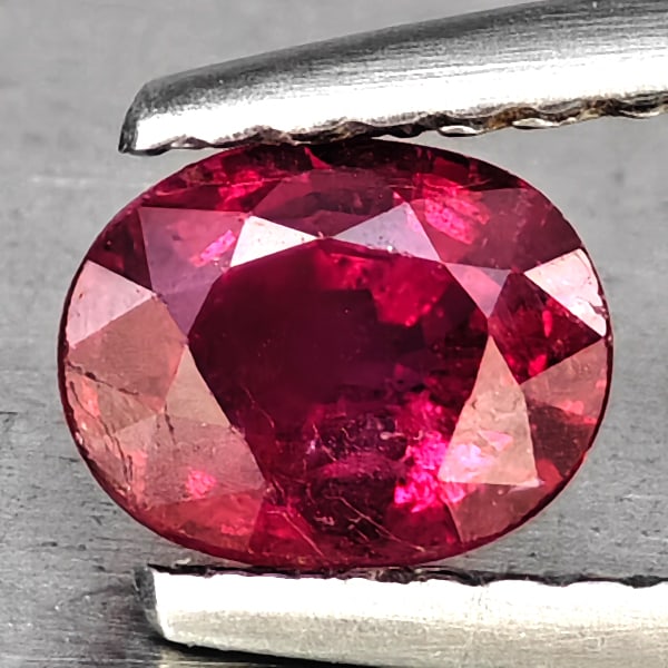 Natural Red Ruby Gemstones 10.84 Ct. Oval Shape 5.6 X 4.4 Mm.: Product ID: 105901421 Product Name: Natural Ruby Weight: 0.73 CT. Size: 5.6 X 4.4 X 3.1 MM. Shape: OVAL Color: RED PINK Clarity:SI1 Luster: GOOD Gems Origin: MADAGASCAR Treatment: HEATED Crystal Struc