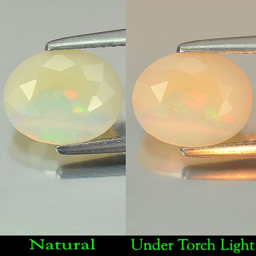 Natural Multi Color Opal Gemstones 2.36 Ct. Oval Shape 10.5 x 8.5 Mm.: Product ID: 818710821 Product Name: Natural Opal Weight: 2.36 CT. Size: 10.5 x 8.5 x 6.9 MM. Shape: Oval Color: Multi Color Clarity:Semi - Transparent Luster: Iridescent Gems Origin: Ethiopia Treatmen