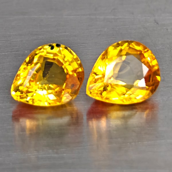 Natural Yellow Songea Sapphire Gemstones 1.24 Ct. 2 Pcs. Pear Shape 5.1 x 4.1 Mm: Product ID: 806130578 Product Name: Natural Yellow Sapphire Weight: 1.24 CT. Size: 5.1 x 4.1 x 2.6 MM. Shape: Pear Shape Color: Yellow Clarity:VVS - VSI Luster: Good Gems Origin: Tanzania Treatment: H