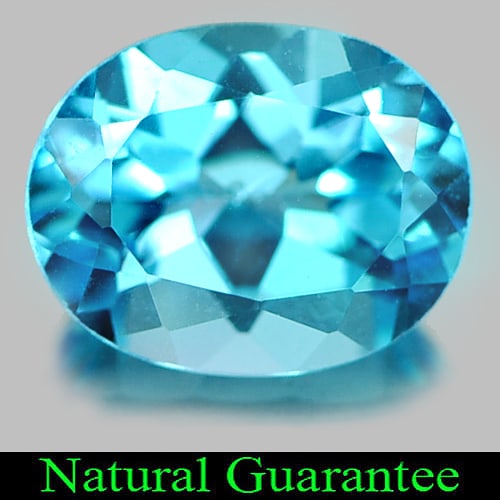Natural Swiss Blue Topaz Gemstones 2.39 Ct. Oval Shape 9.2 x 7.3 Mm.: Product ID: 807161526 Product Name: Natural Blue Topaz Weight: 2.39 CT. Size: 9.2 x 7.3 x 4.9 MM. Shape: Oval Color: Swiss Blue Clarity:VVS Luster: Good Gems Origin: Brazil Treatment: Treated Crystal 